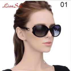 Óculos de Sol feminino, marca Lian San, Polarizado, Alta Qualidade, com Strass Diamante
