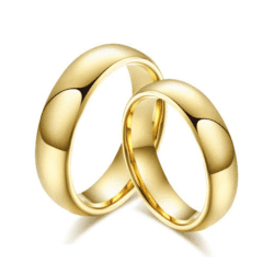 Aliança de Tungstênio 6mm Banhada a Ouro 18k Abalulada Casamento Noivado Compromisso *Par*