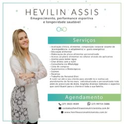 Hevilin Assis Nutricionista Clínica e Metabólica, Nutricionista Esportiva e Nutricionista Funcional